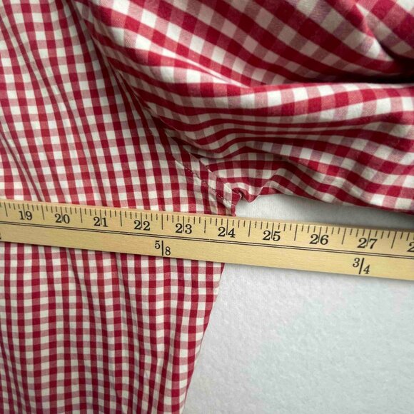 HAMMERSCHMID Red and White Checked Gingham Cotton Mens Shirt Button Up Size L - Picture 7 of 8